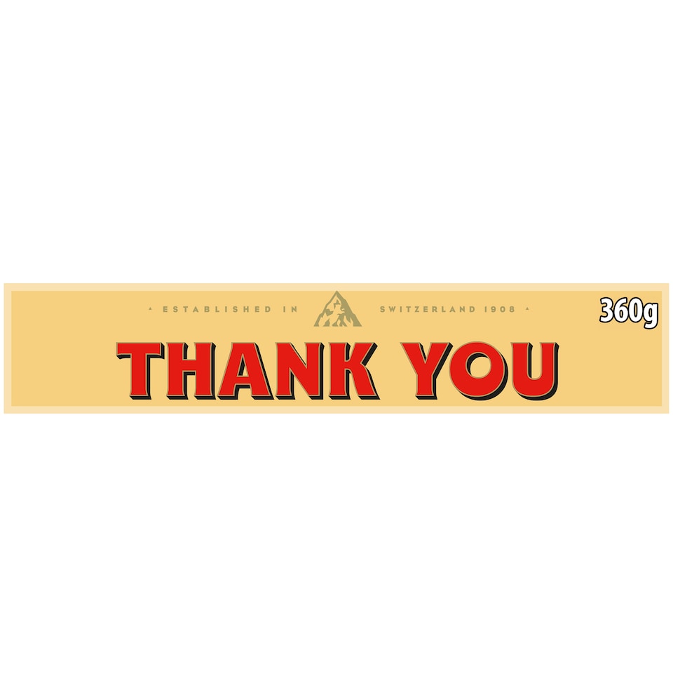 image 1 of Toblerone Thank You Milk Gift Chocolate Gift Bar 360g