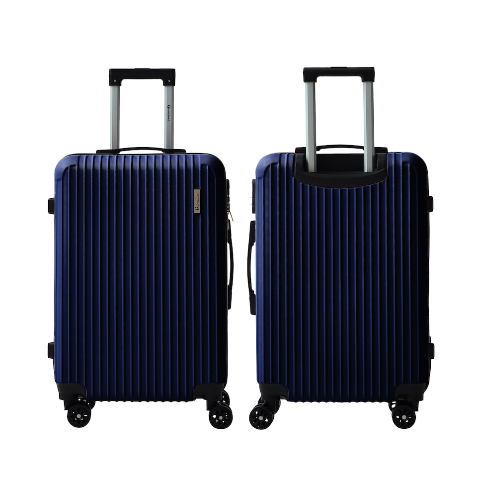 image 1 of Groundlevel Cosmic Hard Sheel 3 Piece Luggage Set 4 Wheel Spinners Travel Suitcases | Blue | Navy