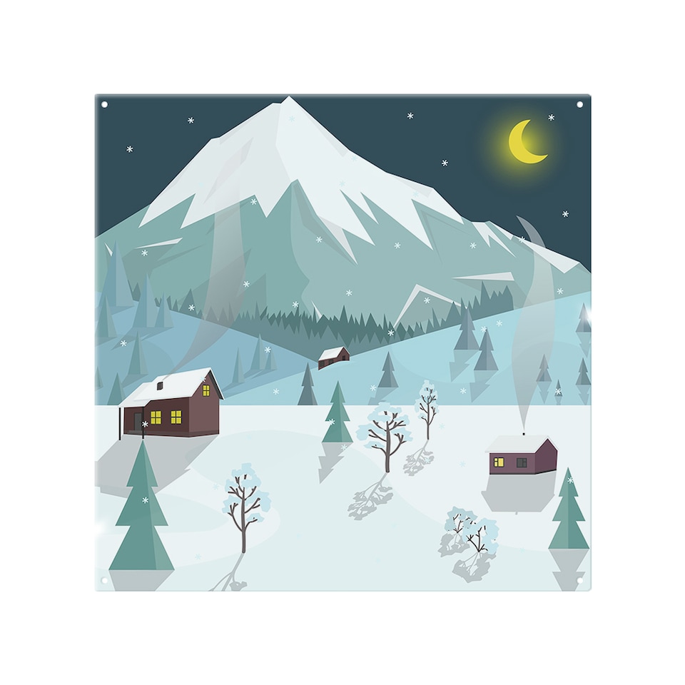 image 1 of Winter Landscape Dining Splash Back | White