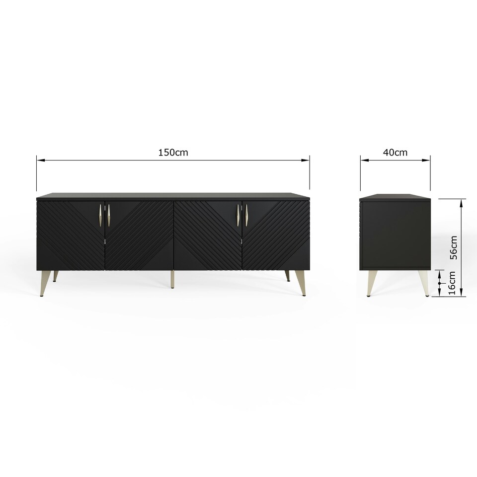 image 1 of Frank Olsen Ava 1500 Tv Cabinet Black | Black