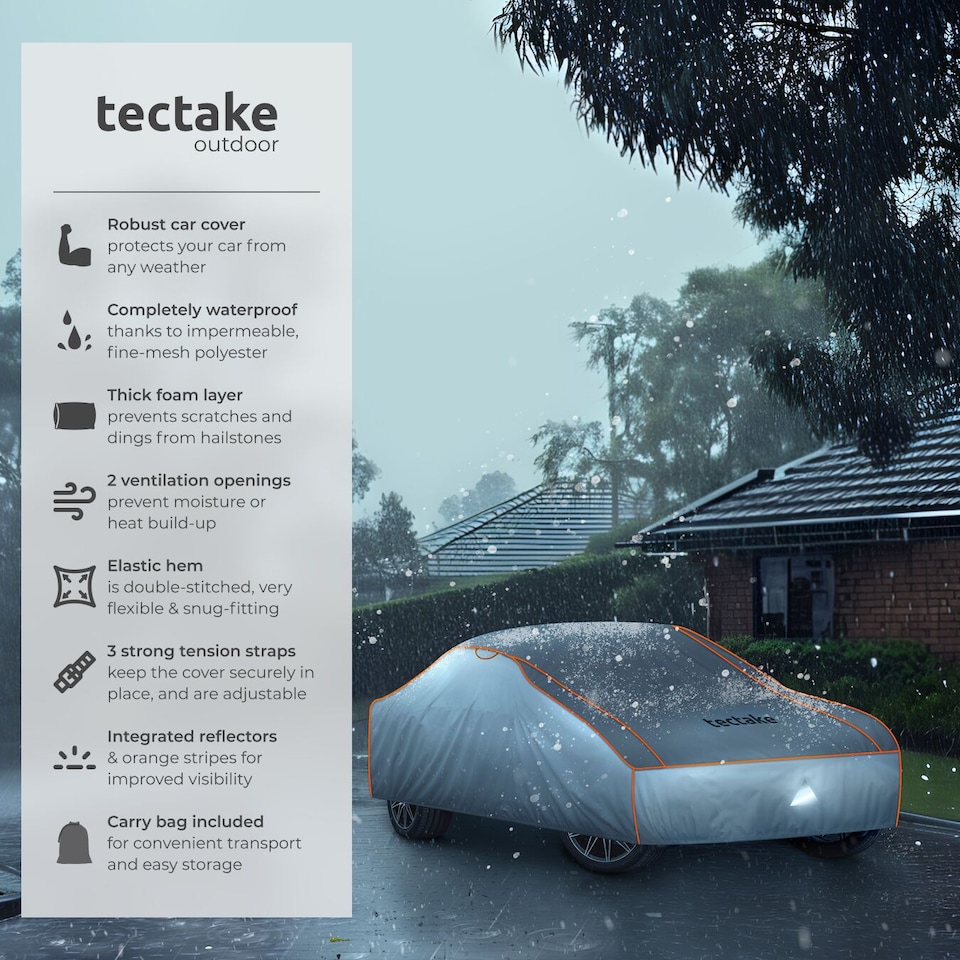 image 1 of Universal Car Cover Franz for Waterproof, Breathable, and Padded Protection | Grey | grey | S (406 x 165 x 120 cm) | 1