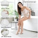 image 2 of VELVETIO Greek Bath Mat & Pedestal Mat Water Absorbent Non Slip Toilet Rugs White