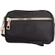 image 1 of Lorenz Womens Compact Polyester Twin Top Purse Pouch with Wrist Strap | Black | Black