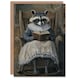 image 1 of Raccoon Reading Bedtime Story on Rocking Chair Birthday Greeting Card