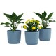 image 1 of Outsunny Set of 3 Round Plant Pots Outdoor 22cm for Garden Decoration, Blue 