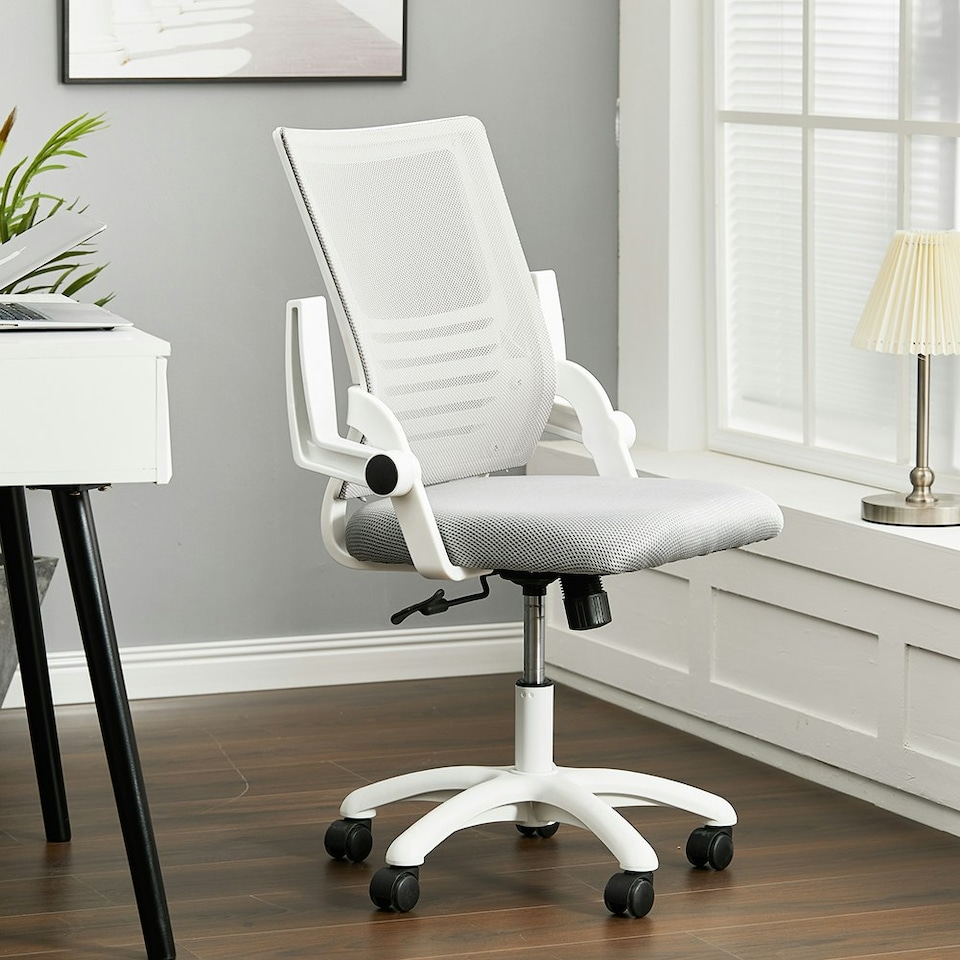 image 1 of Living and Home Mesh Swivel Ergonomic Office Chair - Grey