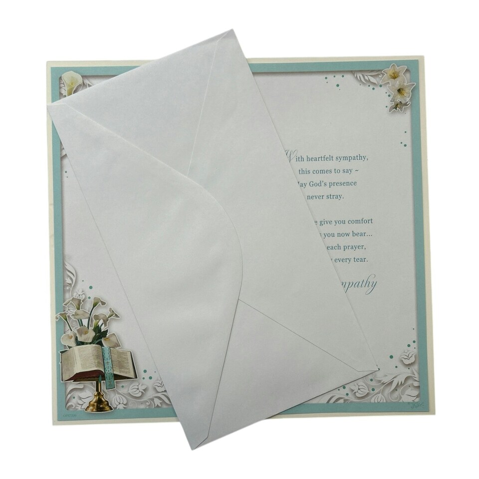 image 1 of Loss of Father Floral Design Sympathy Opacity Card