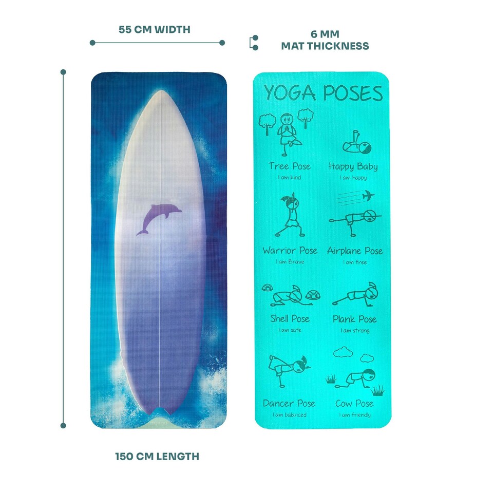 image 1 of Myga Kid's Printed Yoga Mat - Wave Rider