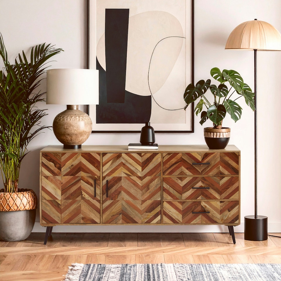 image 1 of Interiors by Premier Two Door Mango Wood Sideboard Brown