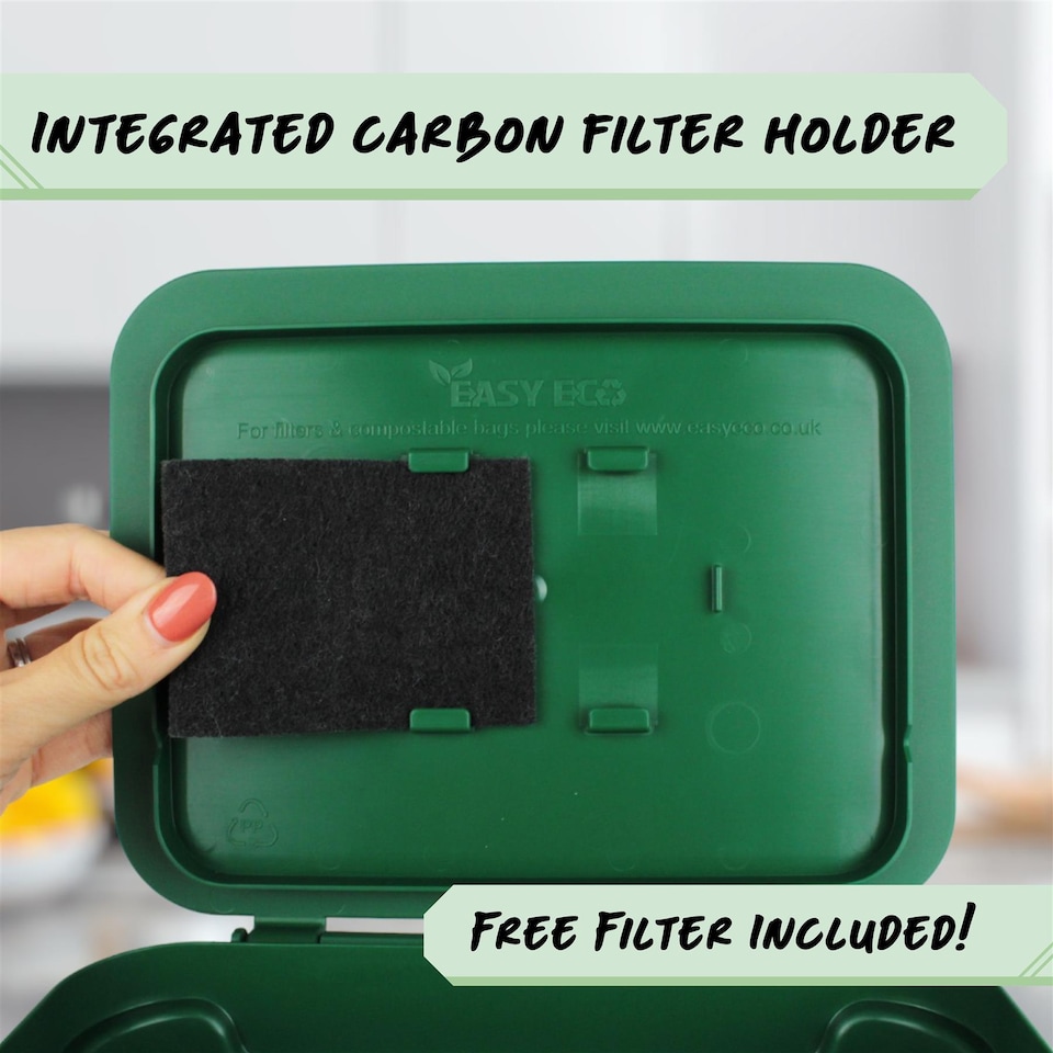 image 1 of 5L Brown Kitchen Compost Caddy/Food Recycling Waste Bin