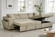 image 2 of Beige Chenille Fabric 2C1 Corner Sofabed with Storage ARTHUR
