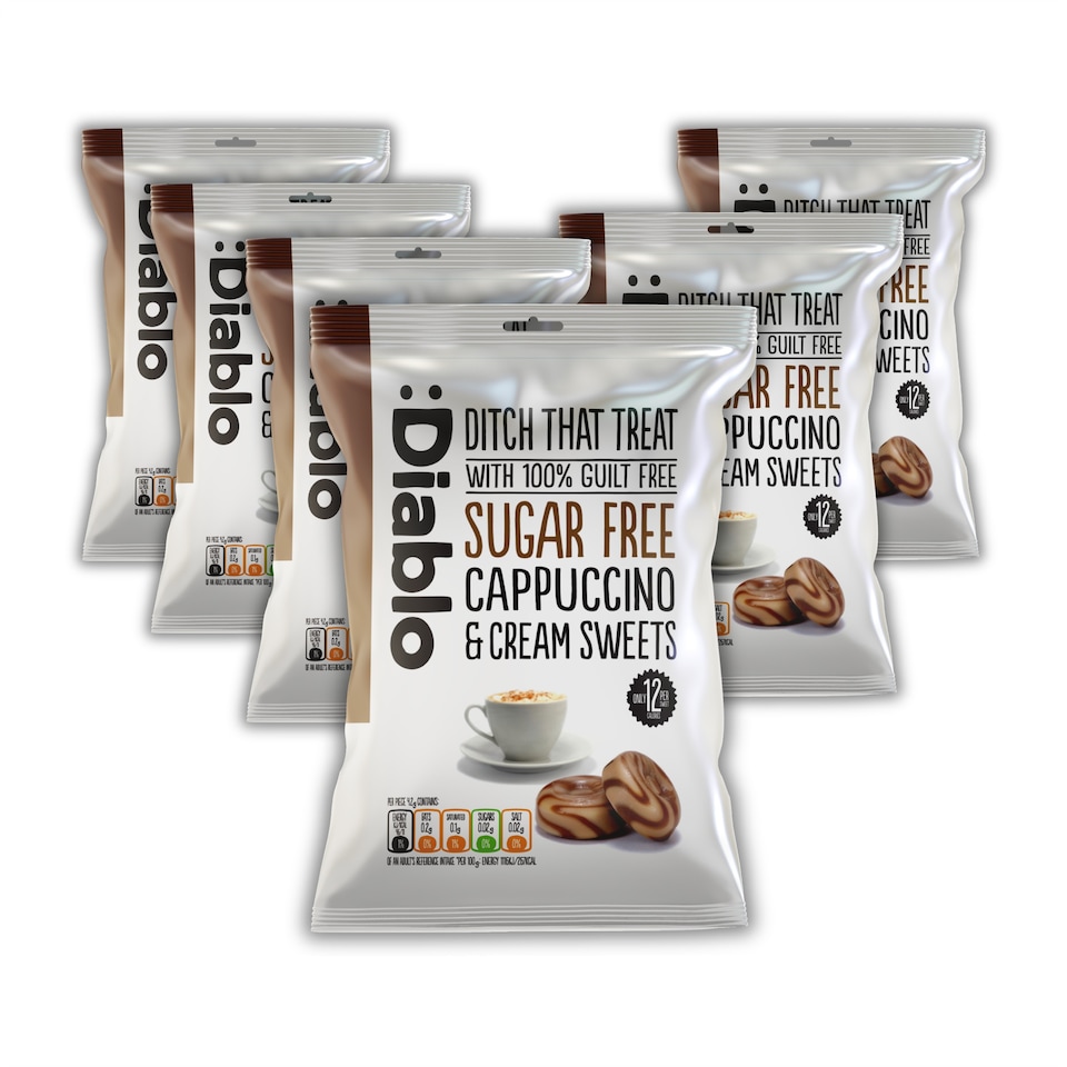 image 1 of Diablo Sugar Free Cappuccino and Cream Sweets 75g 6 Pack