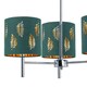 image 3 of Set of 2 Brea - Chrome 3 Light Fittings with Dark Green Fern Shades Chrome | Green