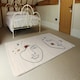 image 3 of Line art Illustration with Mystical and Celestial elements like stars, moon, sun and planets (Rug) Cream | M