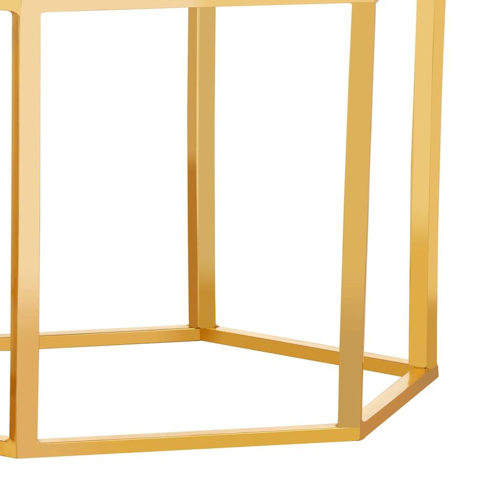 image 1 of Stunning Design Hexagonal Side Table, Versatile Metal Side Table For Livingroom, Functional Bedside Table Gold