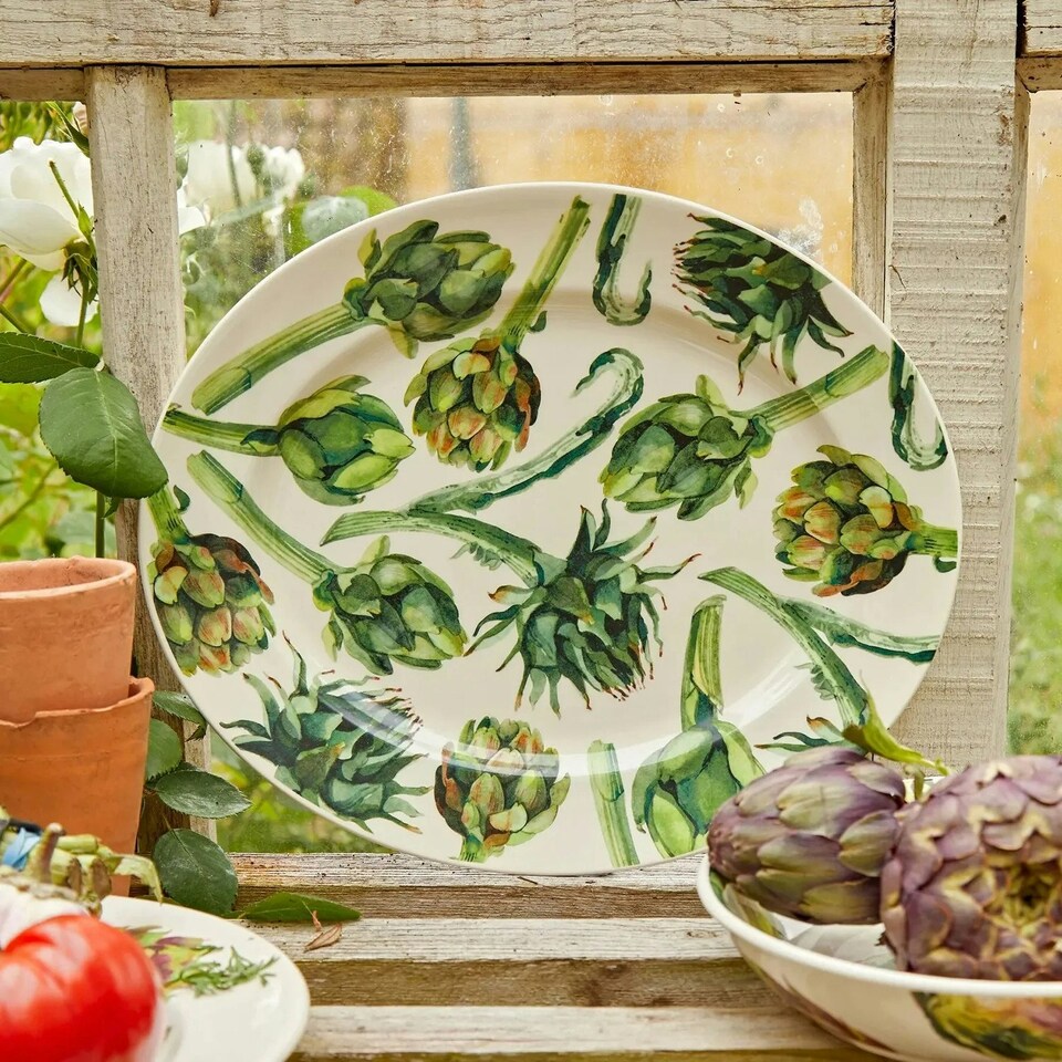 image 1 of Serving Plate: 36cm Emma Bridgewater Oval Artichoke Plate, Ceramic White