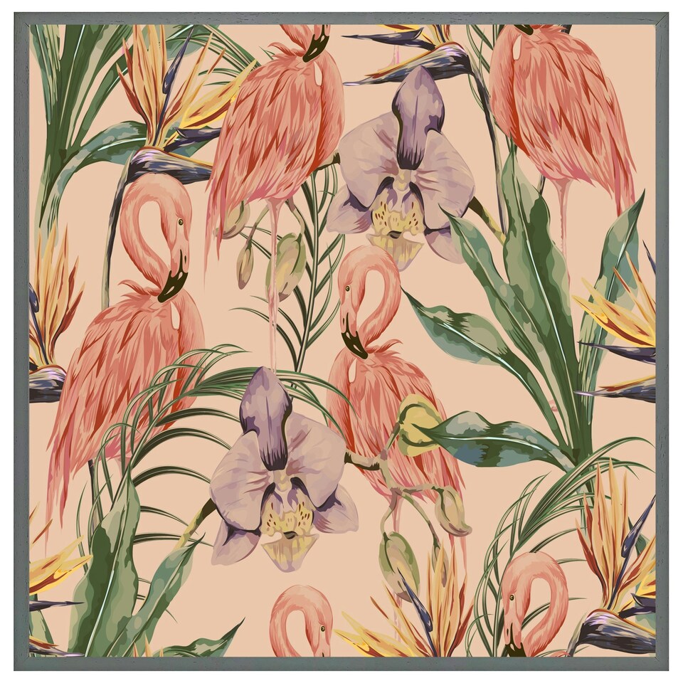 image 1 of Tropical flamingo (Picture Frame) White | S