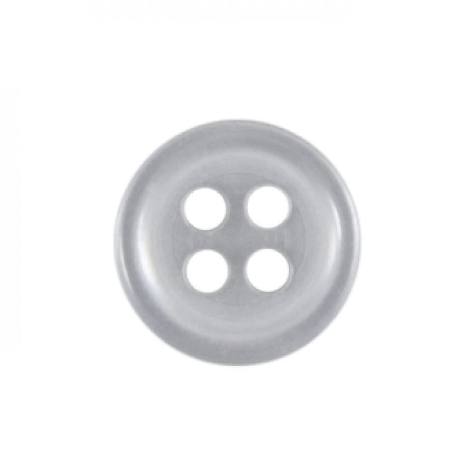 Crendon White Round Shirt Buttons for Dressmaking - 8mm - per value pack of 150