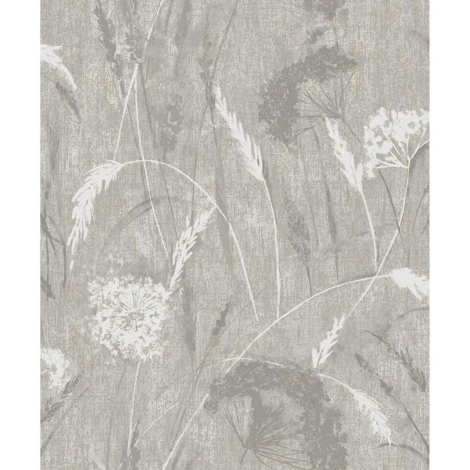 image 1 of Holden Décor Pappus Textured Wallpaper - Grey - 10m x 53cm Grey