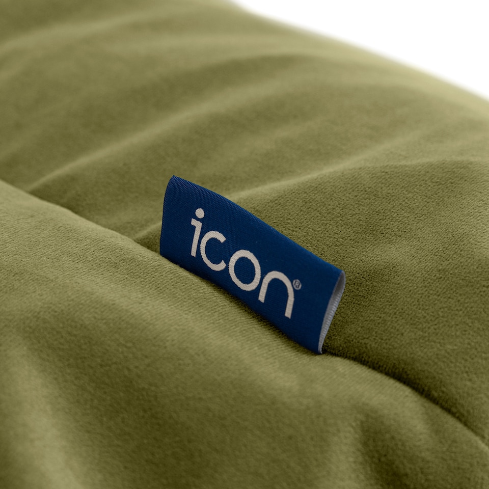image 1 of icon Natalia  Velvet Armchair and Footstool Bean Bag, Olive Green
