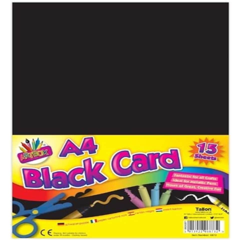 image 1 of ArtBox A4 Black Card (Pack of 15 Sheets)