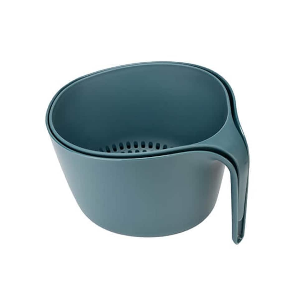 image 1 of Fusion Twist Mixing Bowl & Colander Set Blue