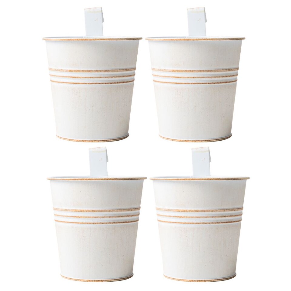 FabFinds Cream Over Fence Plant Pot 9.5cm 4 Pack