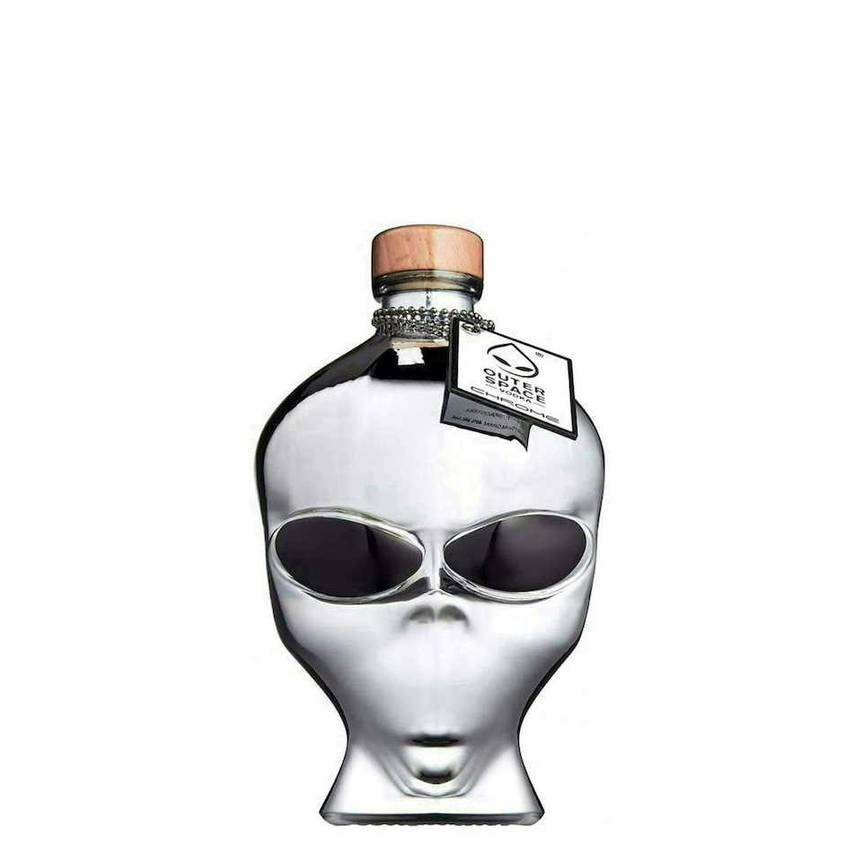 image 1 of Outerspace Alien Head Chrome Edition Vodka
