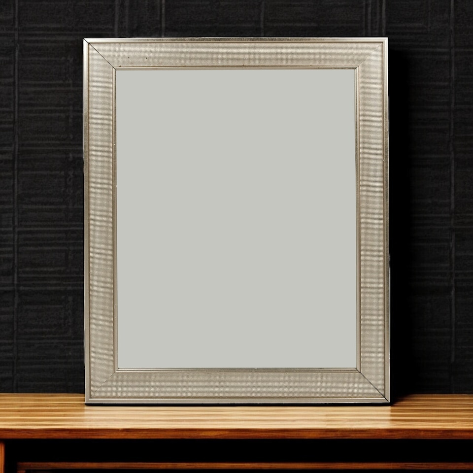 image 1 of URBNLIVING Wall Mounted Wooden Framed Mirror | Silver | 1