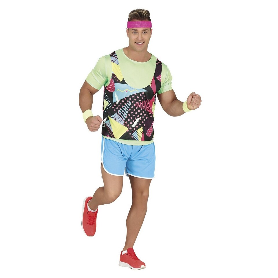 image 1 of Fiestas Guirca Mens 80s Costume Set | Multi | Multicoloured | L | 1
