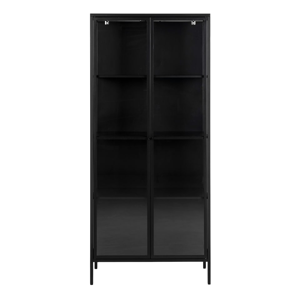 image 1 of Newcastle Tall 2 Door Display Cabinet in Matt Black