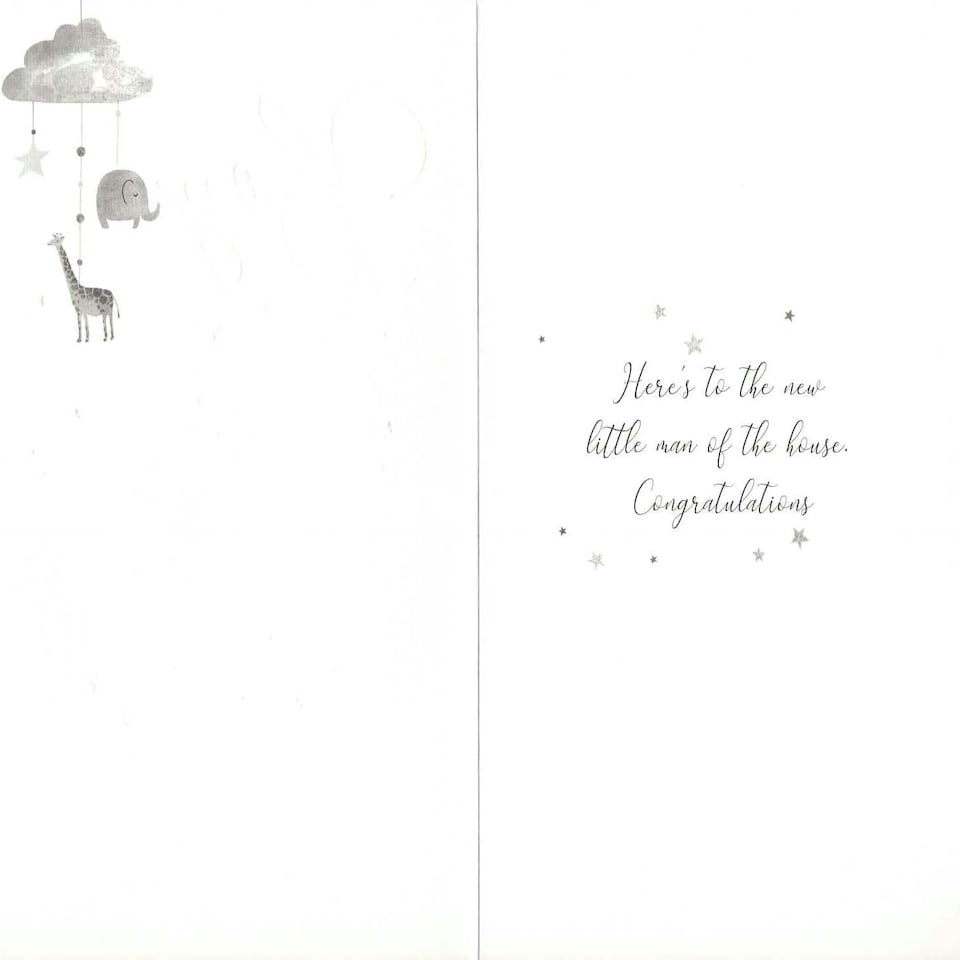 image 1 of Adorable New Baby Boy Congratulations Card