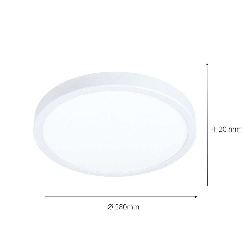 image 1 of EGLO Fueva 6 White LED Ceiling Light, 27cm White