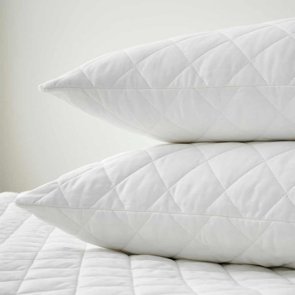 image 1 of Martex Naturals Cotton Quilted Mattress and Pillow Protector Set White | King