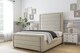image 2 of Sloomy Ashford Cream Plush Bed Frame With Mattress With 50" Upholstered Headboard 5' King