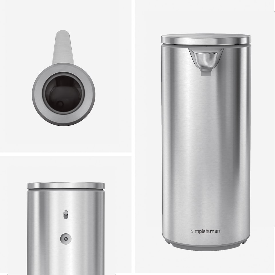 image 1 of Simplehuman 266ml Rechargeable Sensor Soap Pump, Automatic Hand Motion Soap Dispenser, Brushed Stainless Steel