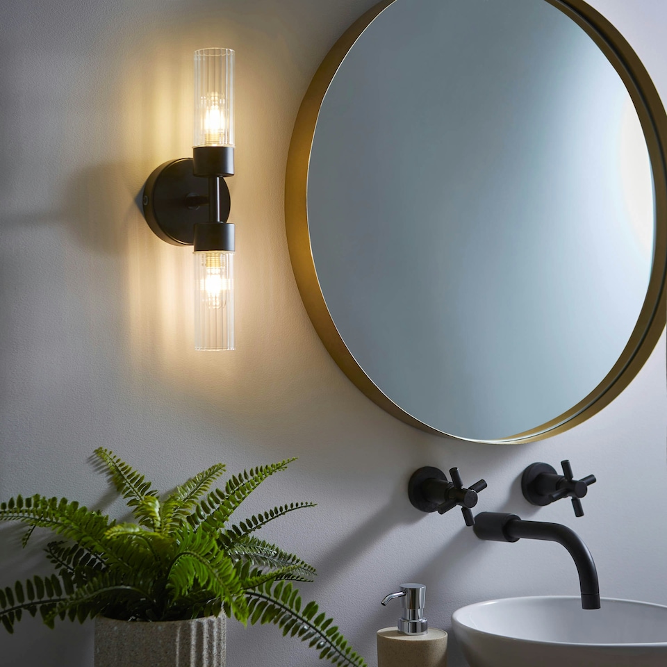 image 1 of BHS Kier Bathroom Wall Light, Black