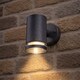 image 2 of CGC Lighting Jennifer Anthracite Outdoor GU10 Single-Spot Cylinder Wall Light | Black | Black | Height: 11.2 cm, Width: 7.6 cm, Depth: 10.5 cm