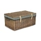image 3 of 62cm Antique Wash Picnic Basket Cotton Lining Grey | Grey | One Size