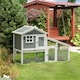 image 2 of PawHut Rabbit Hutch, Guinea Pig Cage 2 Tier w/ Sunlight Roof & Tray, Grey