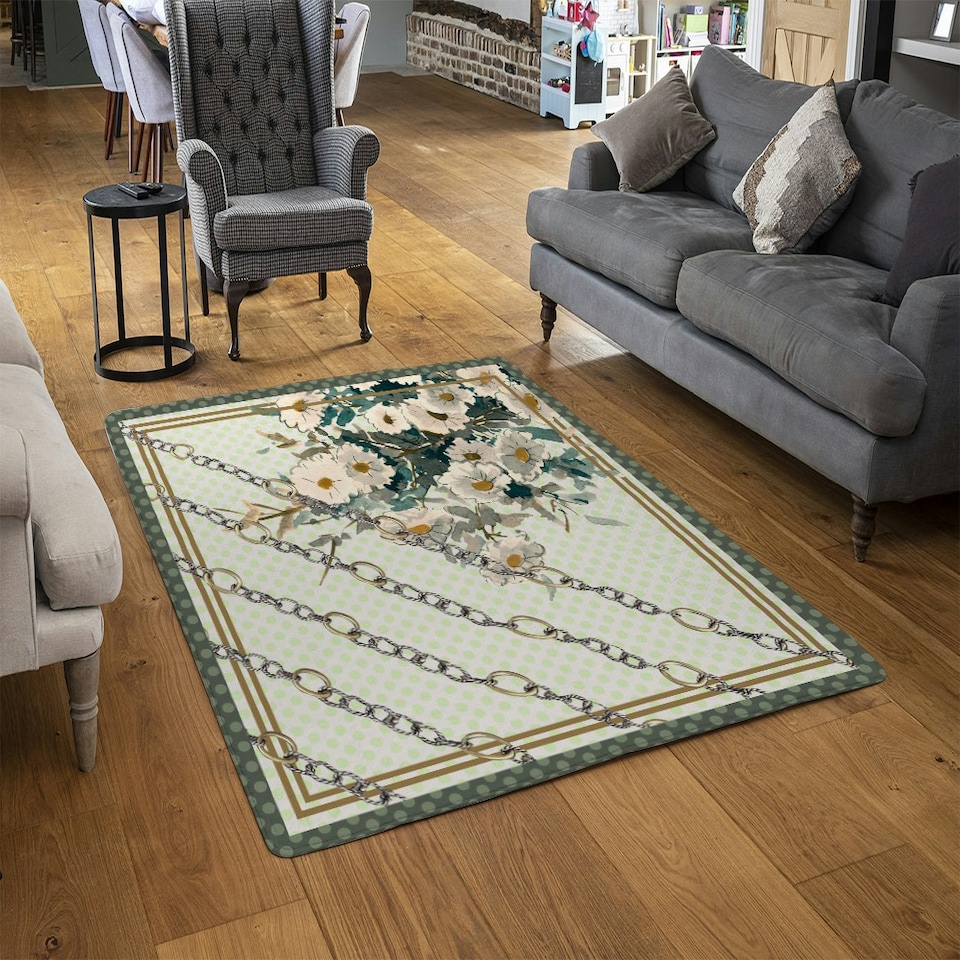 image 1 of Flowers & Chain Links (Rug) Multi | XL: 160x230cm