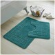 image 1 of VELVETIO Greek Bath Mat & Pedestal Mat Water Absorbent Non Slip Toilet Rugs Blue | Dark Teal