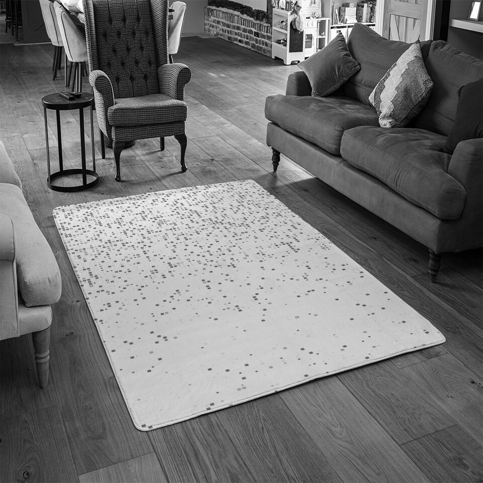 image 1 of Square Tech (Rug) Grey | Medium: 80x150cm
