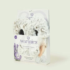 Warmies Microwavable Slippers One Size Marshmallow Beige Colour