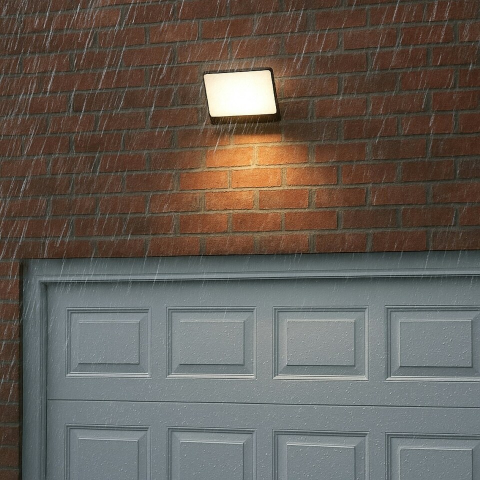 image 1 of CGC PARRY 50W LED Floodlight Black Body with Full Front White Opal Diffuser 4500lm 4000k Black