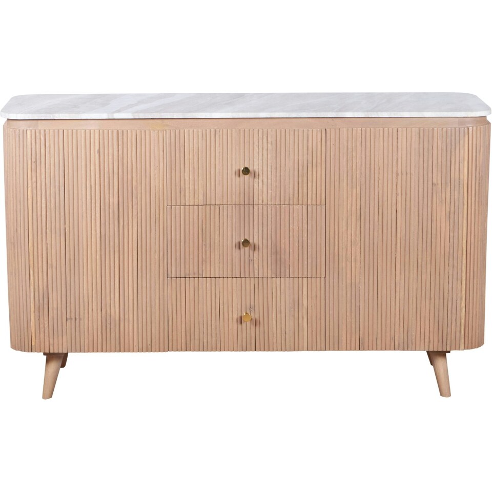 image 1 of Bundi Natural Marble & Wood Extra Large Sideboard Brown