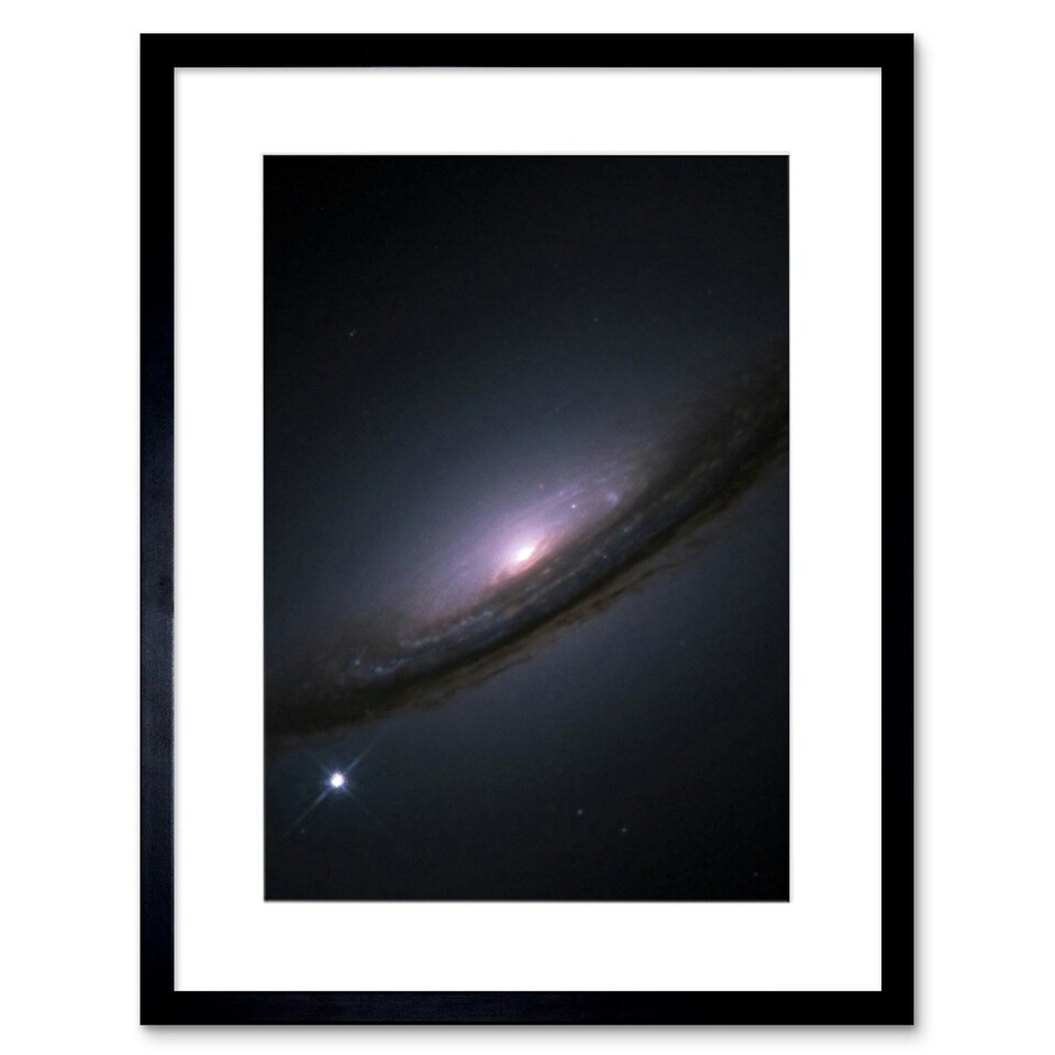 image 1 of Hubble Space Supernova 1994D Lenticular Galaxy NGC 4526 9x7" Black Framed Wall Art Print