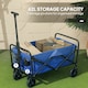 image 3 of Outsunny 62L Festival Trolley, 120kg Heavy Duty Folding Trolley Cart, Blue