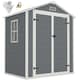image 1 of Outsunny Garden Shed 6'x4.5' Plastic Tool Storage House w/ Lockable Double Doors