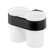 image 1 of Double Tempered Glass Toothmug Toothbrush Cup Bathroom Black Powder Coated Zamak